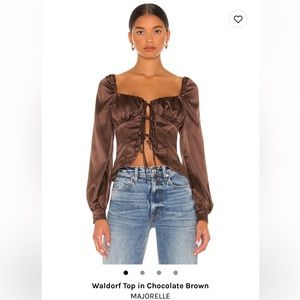 Waldorf Top in Chocolate Brown 
MAJORELLE